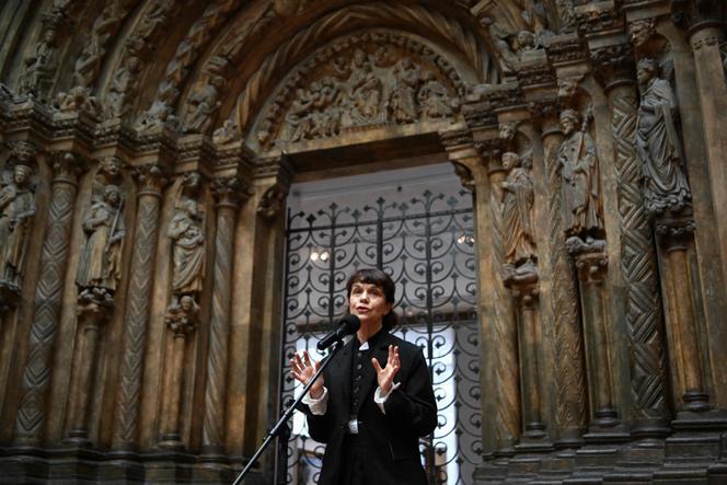 Marina Lochak, en el vestíbulo del Museo Pushkin, en Moscú, el 21 de marzo de 2023.