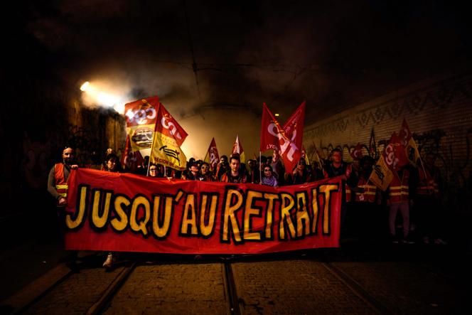 During a demonstration by railway workers in Lyon, March 22, 2023.






