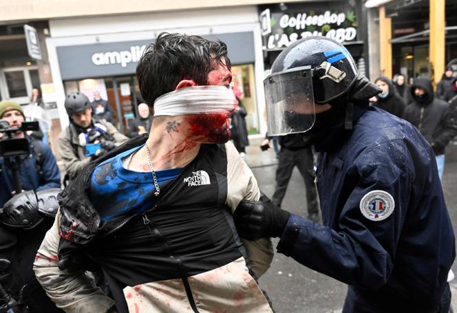 During a demonstration by fishermen in Rennes on Wednesday, March 22, 2023.