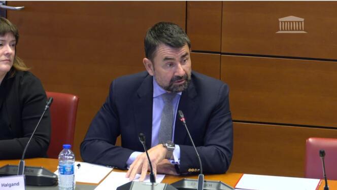Mark MacGann devant la commission d’enquête parlemnetaire consacrée aux « Uber files », le 23 mars.