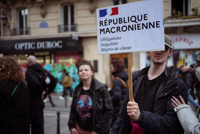 Lors de la manifestation du 23 mars 2023 contre la réforme des retraites, à Paris.