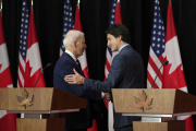 US President Joe Biden and Canadian Prime Minister Justin Trudeau in Ottawa, Canada, March 24, 2023.