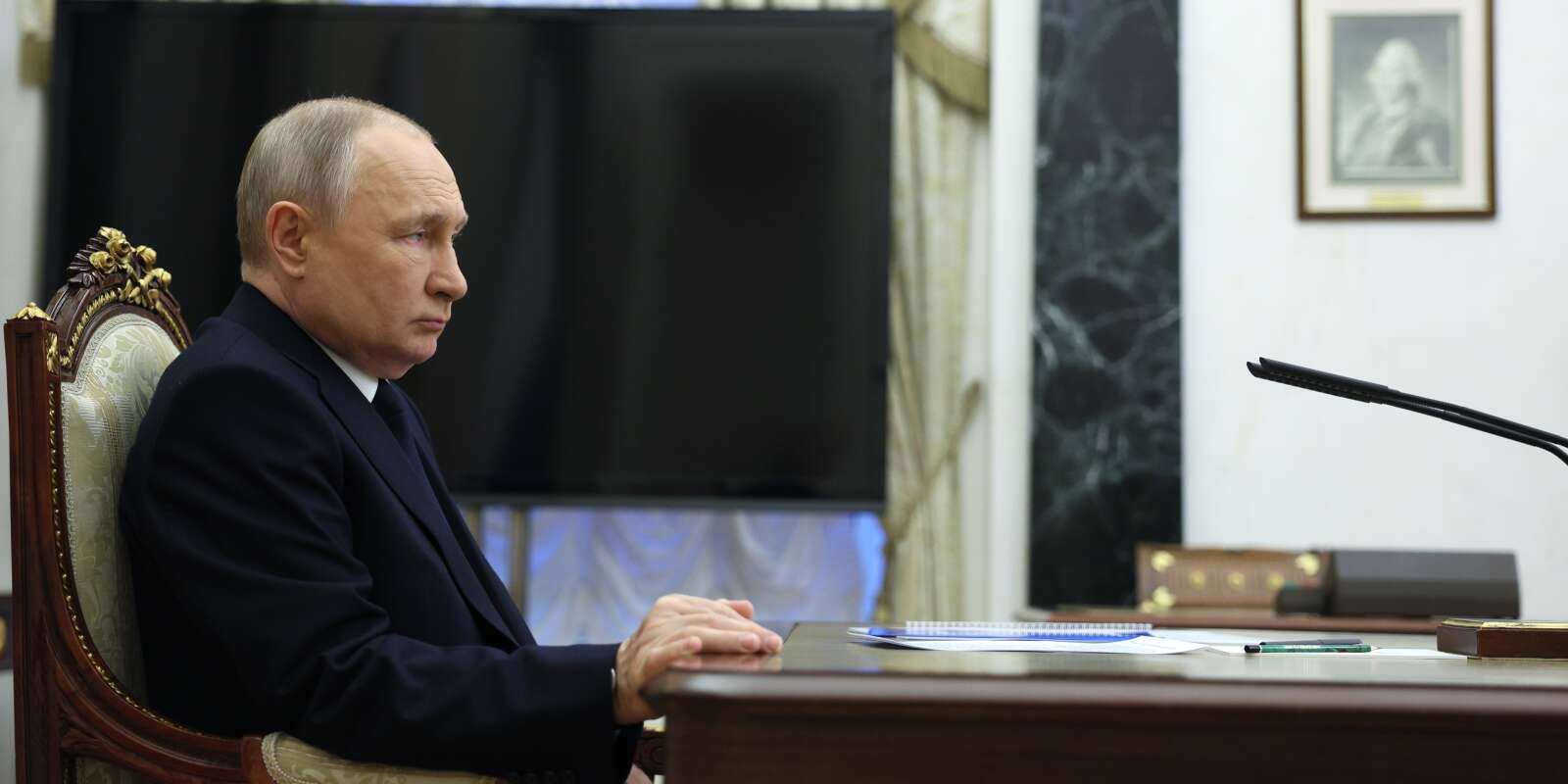 Le président russe Vladimir Poutine à Moscou le 25 mars 2023.