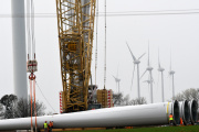 Parc éolien en construction, à Auchay-sur-Vendee (Vendée), le 25 février 2021 