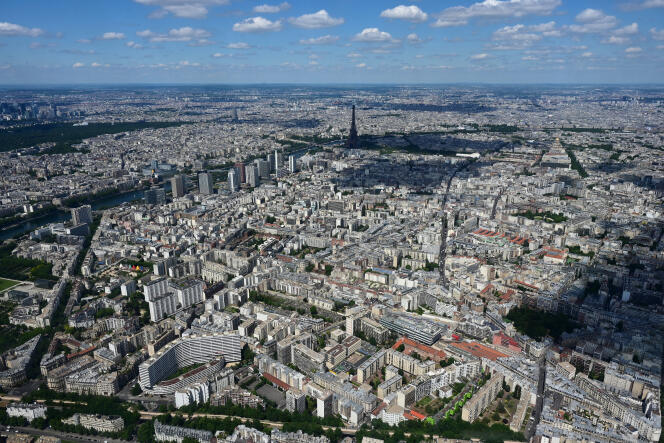 Vista aérea de París, 1 de junio de 2022.