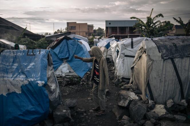 At a camp for internally displaced people in Goma, eastern Democratic Republic of Congo, on March 27, 2023.