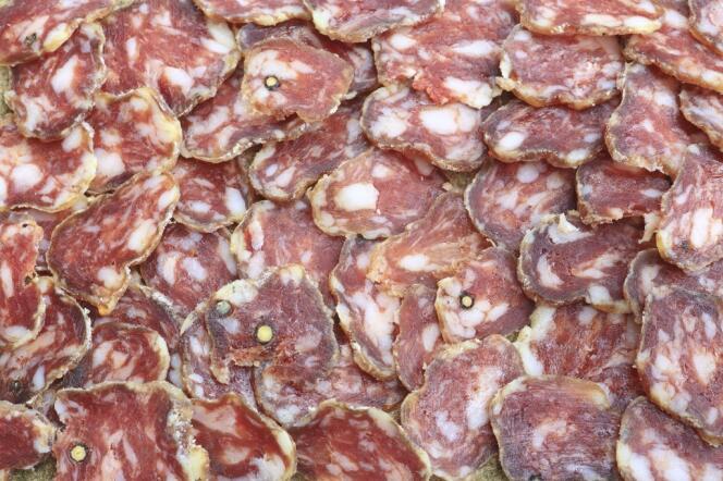A platter of sausage slices, March 12, 2020.