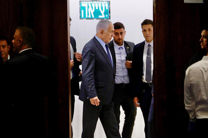 Der israelische Premierminister Binyamin Netanjahu in der Knesset in Jerusalem am 27. März 2023.