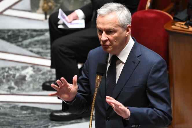 Le ministre de l’économie et des finances, Bruno Le Maire, lors d’une séance de questions au gouvernement à l’Assemblée nationale, à Paris, le 21 mars 2023.