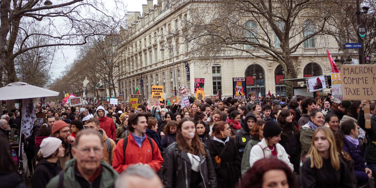 Manifestations du 28 mars, en direct : à Paris, « les jeunes dénoncent ce déni de démocratie qu’est le 49.3, mais aussi la répression policière qui grandit »