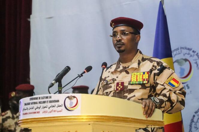 The head of the Chadian junta, Mahamat Idriss Déby Itno, in N'Djamena, October 8, 2022.
