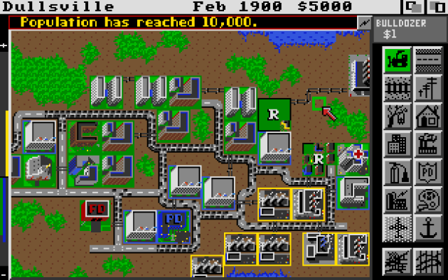 Le but ultime de « SimCity » : recouvrir chaque parcelle de terrain avec des villes, des routes et des usines.