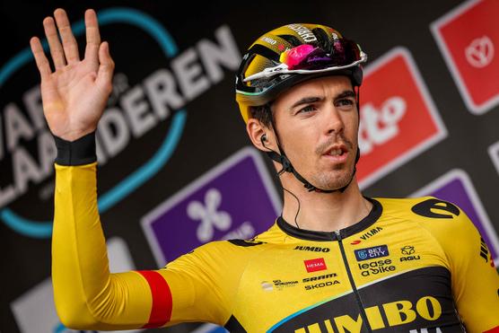 El francés Christophe Laporte del equipo Jumbo-Visma, antes del inicio de la carrera ciclista Across Flanders de 183,7 kilómetros de Roeselare a Waregem (Bélgica), el 29 de marzo de 2023.