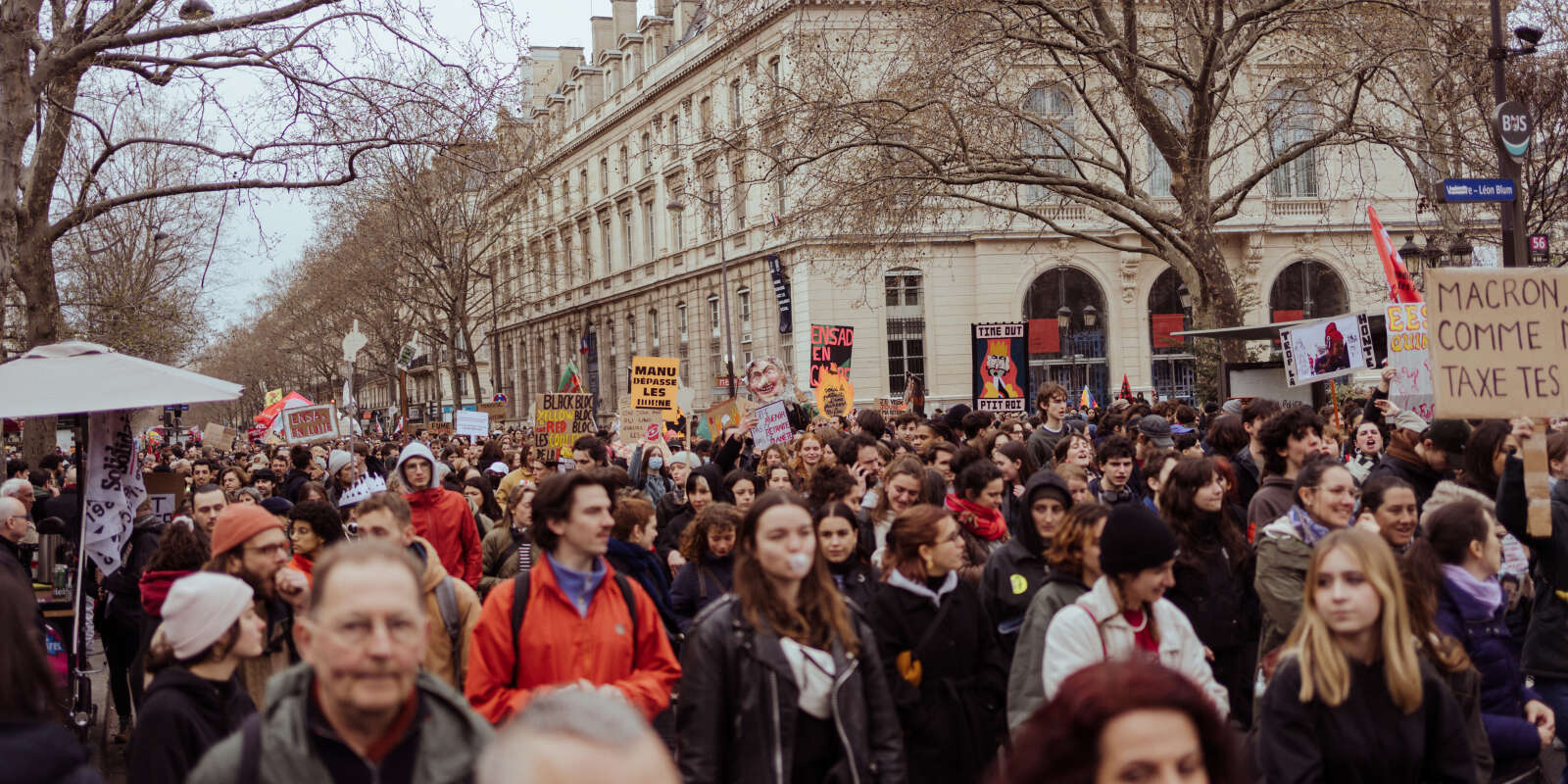 Lors de la dixième journée de mobilisation contre la réforme des retraites, à Paris, le 28 mars 2023.