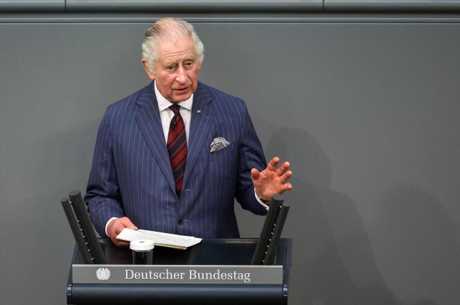 Le roi Charles III au Bundestag, à Berlin, le 30 mars 2023.