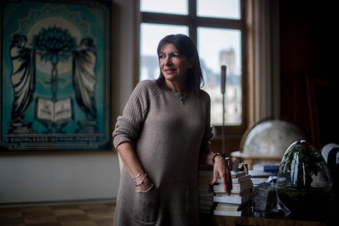 The mayor of Paris, Anne Hidalgo, in her office, in Paris, on March 28, 2023.