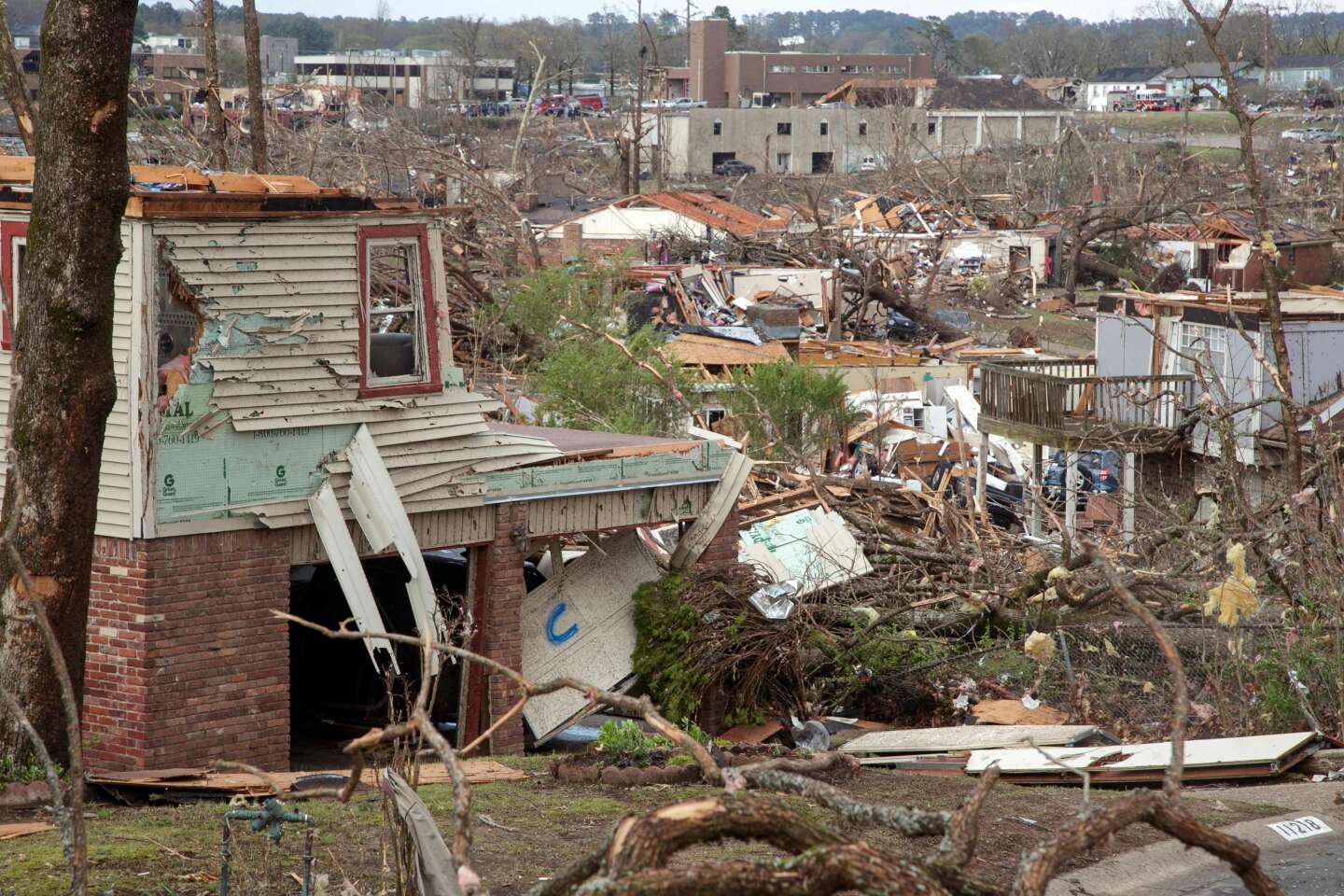 In the United States, a tornado in Arkansas and violent thunderstorms in Illinois kill at least four people