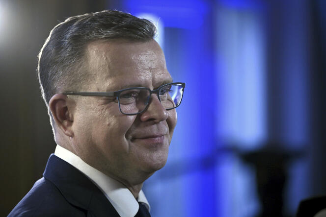 Finnish Prime Minister-designate Petteri Orpo in Helsinki, Finland, Sunday, April 2, 2023.