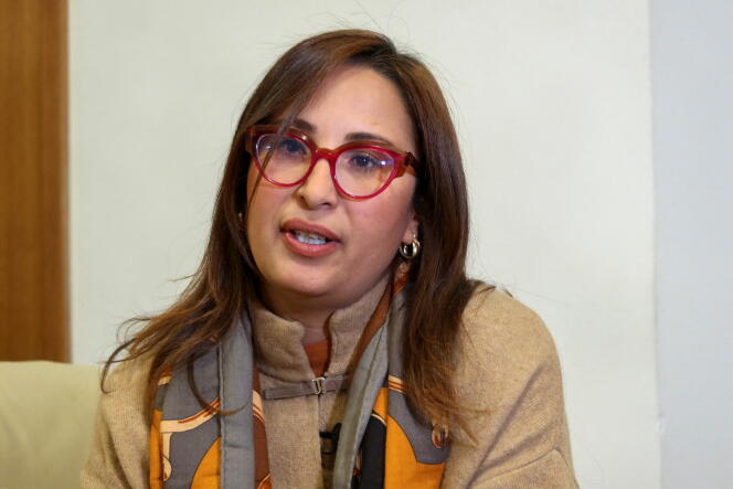 Tunisian activist Chaïma Issa, in Tunis, January 24, 2023.
