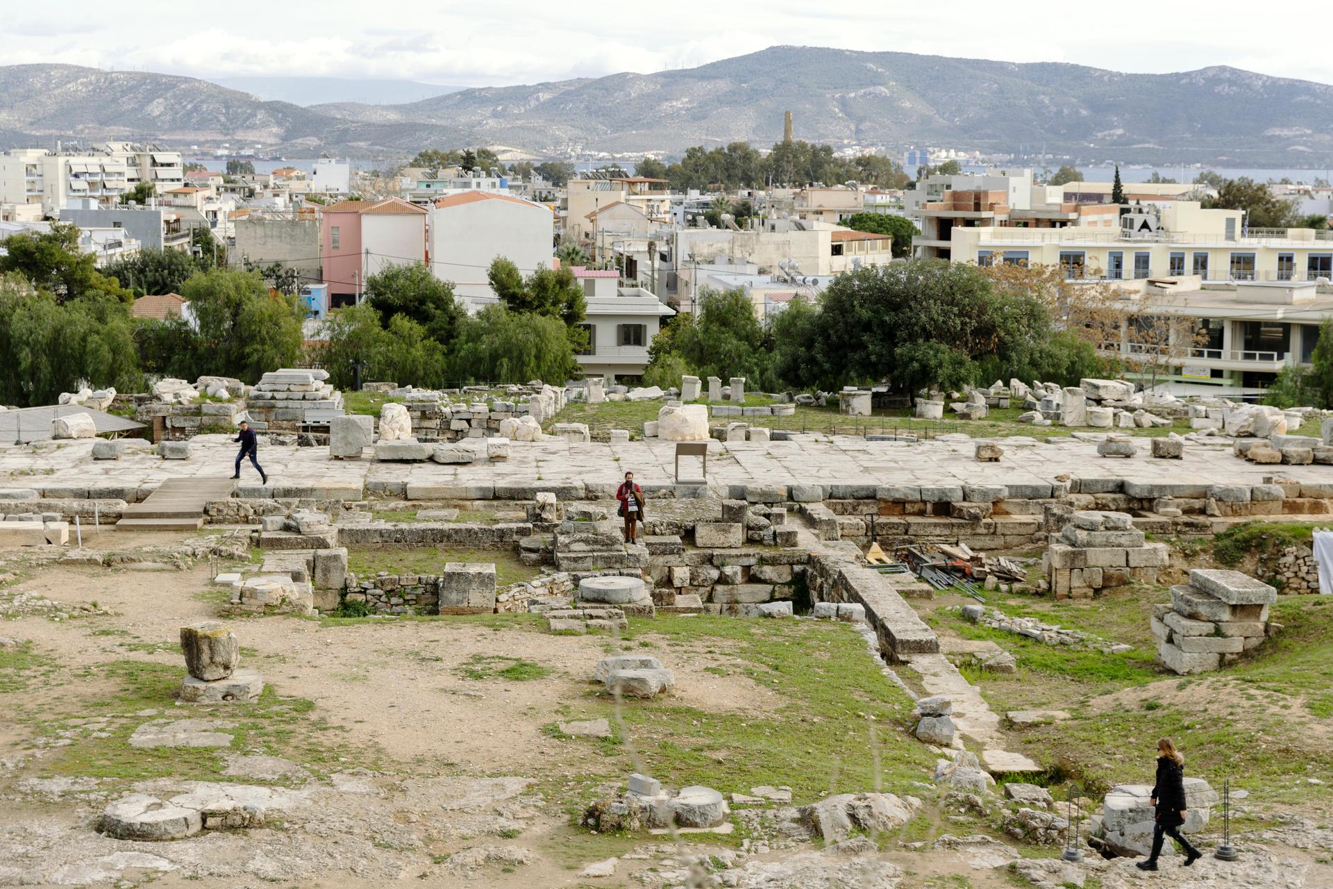 Sur le site archéologique d’Eleusis, le 4 février 2023.