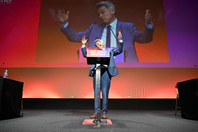 El secretario del Partido Comunista Francés (PCF), Fabien Roussel, durante la apertura del 39º congreso del partido, en Marsella, el 7 de abril de 2023.