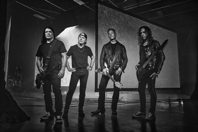 Robert Trujillo, Lars Ulrich, James Hetfield et Kirk Hammett, du groupe Metallica, en novembre 2022.