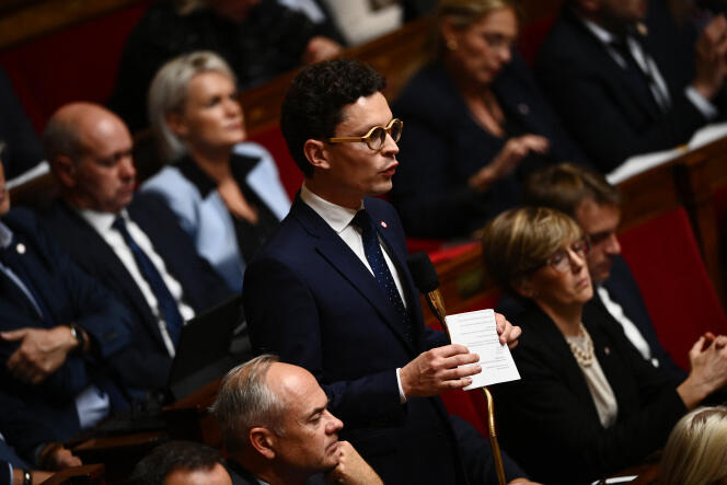 El diputado Les Républicains Antoine Vermorel-Marques, en la Asamblea Nacional, 18 de octubre de 2022.