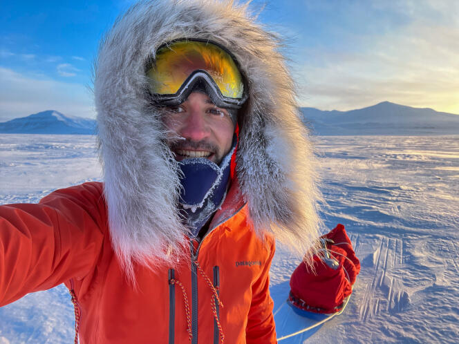 Matthieu Tordeur, a su llegada al Polo Sur, en enero de 2019.