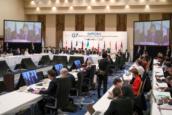 Una sesión de la reunión del G7 de ministros de clima, energía y medio ambiente en Sapporo, Japón, el 15 de abril de 2023.