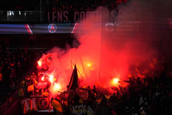 En el Parc des Princes, en París, durante el partido PSG-Lens, el 15 de abril de 2023.
