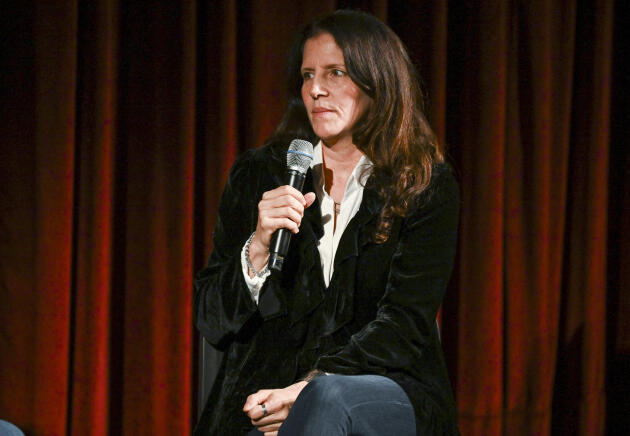Director Laura Poitras during an event organized by the Academy of Motion Picture Arts and Sciences at the Celeste Bartos Theater of the Museum of Modern Art on November 30, 2022 in New York (USA). 