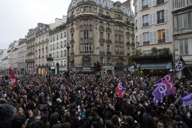 Demonstration in Paris on April 17.