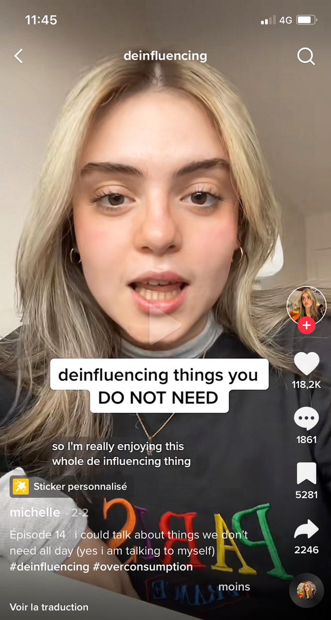 Deinfluencer Michelle Skidelsky in a TikTok video.