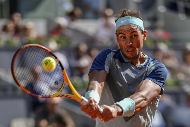 El tenista español Rafael Nadal en el Masters 1000 de Madrid el 5 de mayo de 2022.