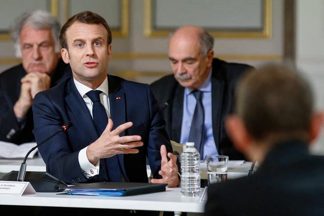 Emmanuel Macron, durante el encuentro con intelectuales, en el Palacio del Elíseo, 18 de marzo de 2019.
