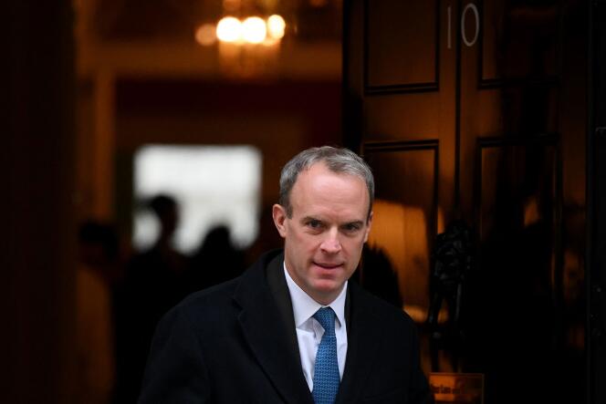 Deputy Prime Minister Dominic Raab leaves 10 Downing Street after a weekly cabinet meeting, in London on January 31, 2023.