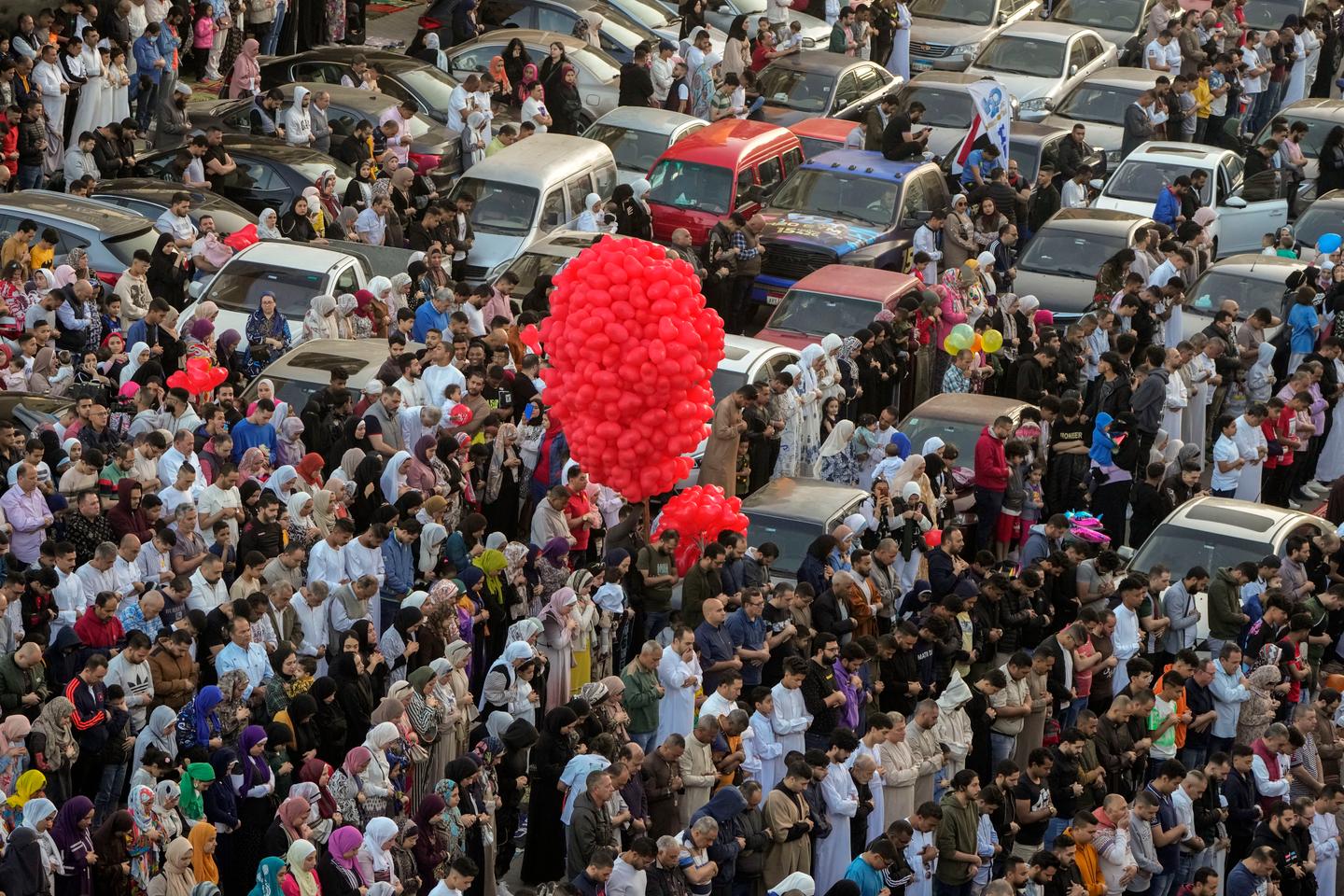 Sunni Muslims celebrate the start of Eid