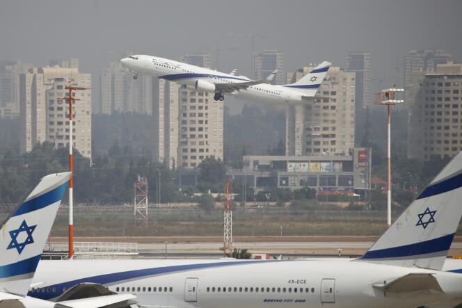 Een vliegtuig van de Israëlische luchtvaartmaatschappij El Al, op Tel Aviv-David Ben-Gurion Airport, 31 augustus 2020.