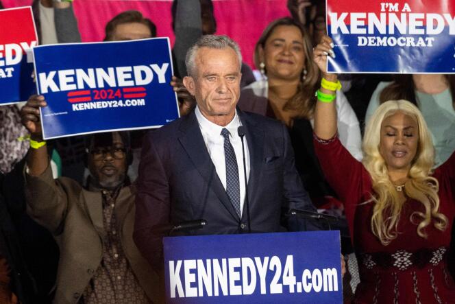 Robert F. Kennedy Jr. officially announces his candidacy for president on April 19, 2023, in Boston, Massachusetts.