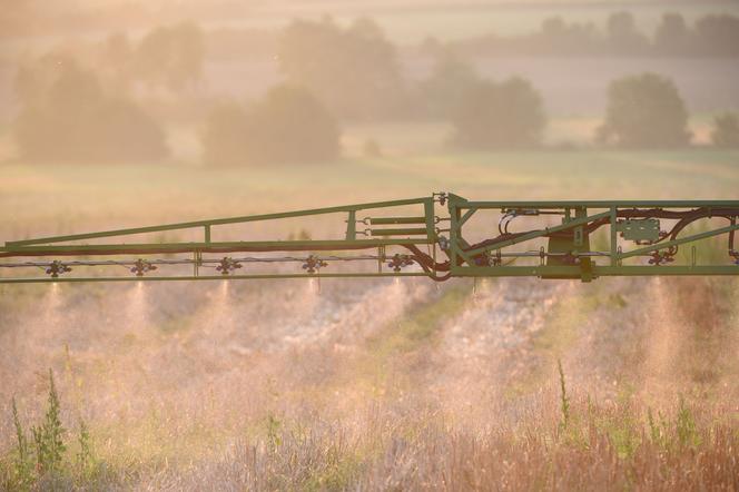 In this file photo, a French farmer sprays a glyphosate herbicide made by agrochemical giant Monsanto, in northwestern France on September 16, 2019.