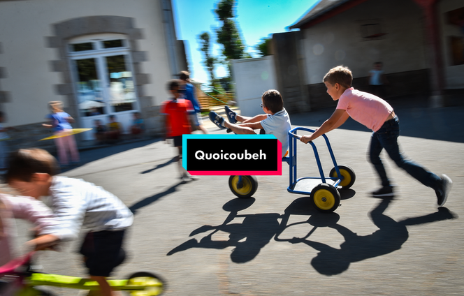 Dans une cour d'école en France en septembre 2018.