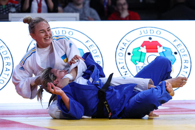 L’Ukrainienne Daria Bilodid, lors du Paris Grand Slam de judo, le 4 février 2023.