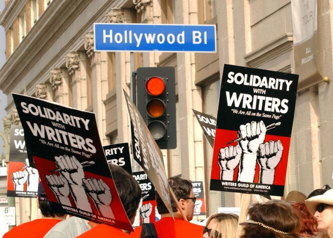 During a previous writers' union strike in Hollywood on November 20, 2007.