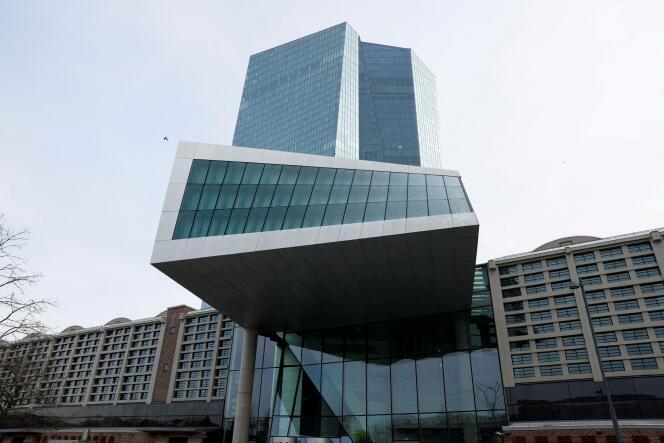 Le siège de la Banque centrale européenne (BCE), à Francfort (Allemagne), en mars 2023.