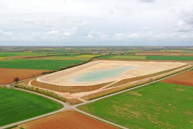 A water reserve under construction in Sainte-Soline (Deux-Sèvres), April 11, 2023. 