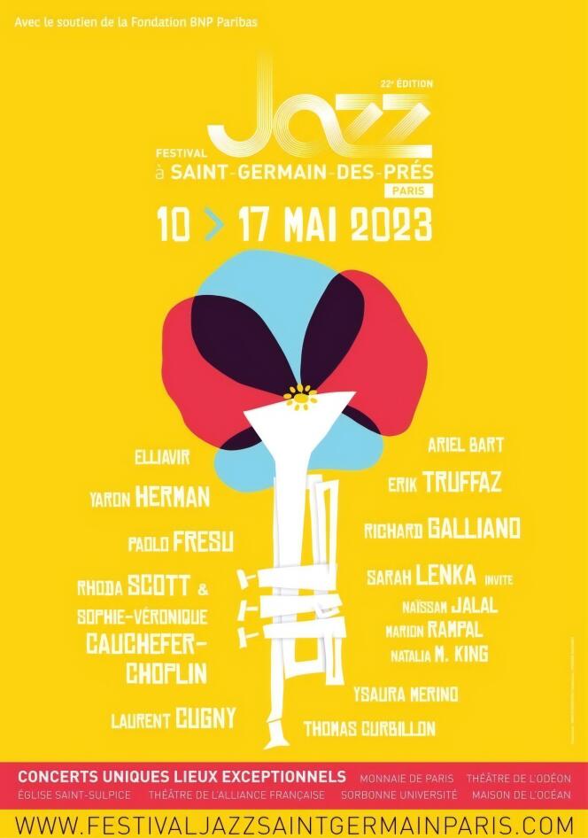 Jazz à Saint-Germain-des-Prés, dans divers lieux des 5e et 6e arrondissements de Paris, du 10 au 17 mai 2023.
