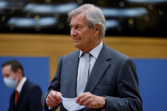 Vincent Bolloré durante su audiencia en el Senado, en París, el 19 de enero de 2022.