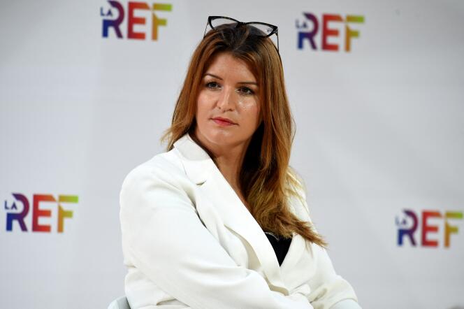 Marlène Schiappa, entonces Ministra Delegada para la Ciudadanía, en un mitin del Medef en París, en agosto de 2021.