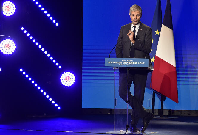 The president of the Auvergne-Rhône-Alpes region Laurent Wauquiez during the 18th congress of the regions of France in Vichy, September 16, 2022. 