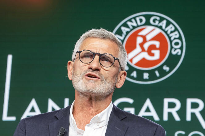 El presidente de la Federación Francesa de Tenis, Gilles Moretton, durante el torneo de Roland-Garros, en París, el 19 de mayo de 2022.